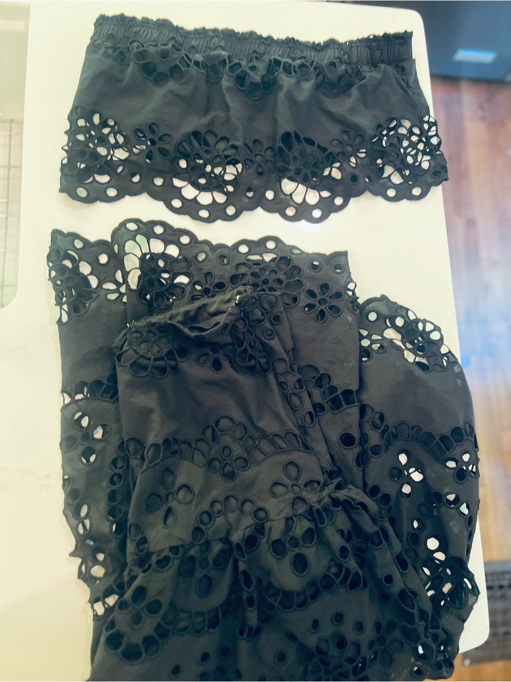 Black Crochet Maxi Skirt Set- Women - Picture 2 of 2